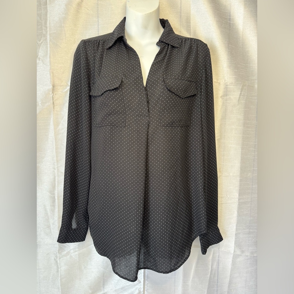 Black Polka Dot Women's Top